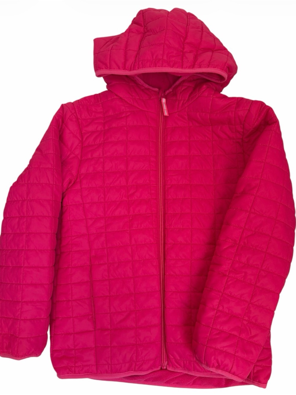 Cat & Jack Bright Pink Quilted Hooded Jacket Girls 10/12